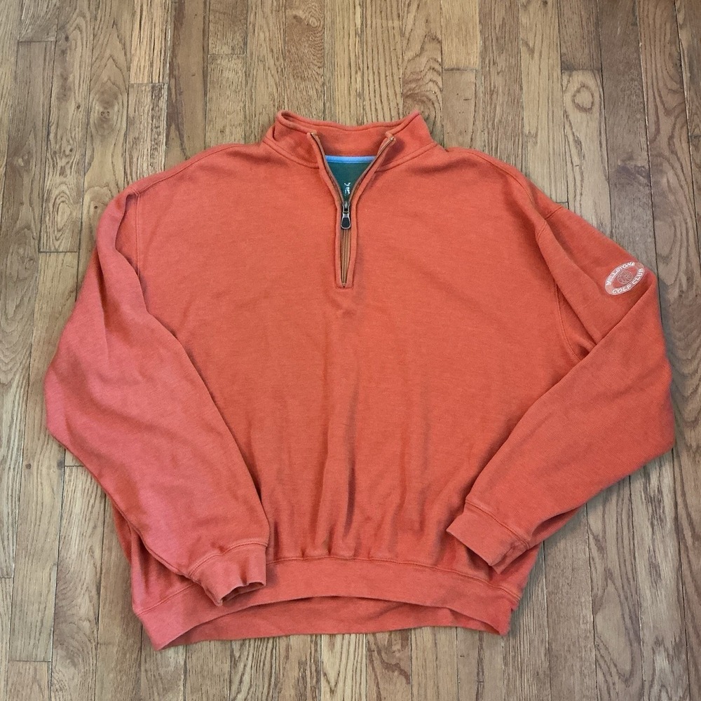 Fairway & Greene Millstone Golf Club 1/4 Zip Pullover‎ Mens XL Orange